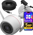 EZVIZ H3c 5MP 3K v&auml;litingimustes WiFi-kaamera, v&auml;rviline pilt, liikumistuvastus, kaabliga