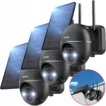 3 tk v&auml;line p&auml;ikesepaneeliga WiFi IP kaamerad 2K 3MPX 4x zoomiga akuga