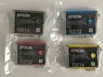 EPSON tindikassetid T0711 must, T0712 sinine, T0713 purpurpunane, T0714 kollane, 4 tk