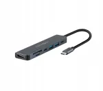 USB jagaja Reinston EHUB09 7-&uuml;hes, USB-C, HDMI, USB 2.0, USB 3.1, SD, microSD