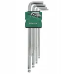 Kuuskantv&otilde;tmete komplekt kuulotsikuga STALCO, 1,5-10 mm, 9 tk, S-48366