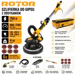 Seinte ja lagede lihvmasin ROTOR R-S225L-3 LED Giraffe, 225 mm, 1200 W