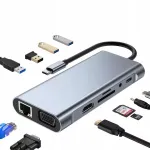 USB-C adapter LAN (RJ45), HDMI, USB, kaardi lugeja, MicroSD ja AUX-ga