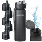 Veepudel Aquaphor City, must, 0,5 l, 5 filtriga