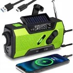 Kaasaskantav raadio p&auml;ikesepaneeli, d&uuml;naamilise taskulambi ja 2000mAh powerbank 3in1