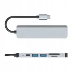 USB-C jagaja 6-in-1: HDMI 4K 30Hz, USB-C, USB 3.0, USB 2.0, SD/TF, 2041