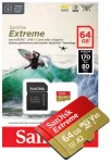 SanDisk Extreme 64GB 170/80 V30 A2 4K Micro SD kaart adapteriga