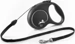 Koerarihm FLEXI Fun, 5 m, must, suurus S