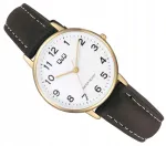 Naiste kell QQ C65A-003P 30 mm, kuldne, tumedate numbritega