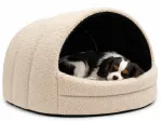 Koera ja kassi voodi BOOTH COTTAGE, 3 suurust, pehme boucle-kangaga