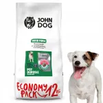 Kuivtoit v&auml;ikese t&otilde;u koertele John Dog kanaliha ja veiselihaga, 12 kg