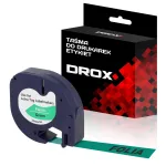 DYMO LetraTag plastiklint 12 mm x 4 m, roheline musta tekstiga, 91204