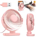 Lauaventilaator USB TOPK K62C, roosa