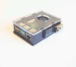 Raspberry Pi 4B korpus DIN-2 rajale ventilaatoriga