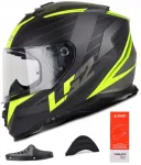 LS2 FF800 Storm II Nerve mootorrattakiiver, must/kollane, integreeritud varjuga, M suurus