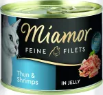 Miamor Feine Filets tuuni ja krevettidega želees kassidele, 185 g