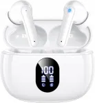 Juhtmevabad Bluetooth 5.4 k&otilde;rvaklapid ENC mikrofoniga, LED-tulega ja 48-tunnise t&ouml;&ouml;ajaga, valged