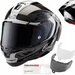 Mootorratturi kiiver Alpinestars Supertech R10, suurus L, s&uuml;sinikkiud, 2 visiiri, Pinlock, MotoGP