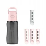 Veeskeemiga pudel Dafi SOLID 0,5 l roosa, 4 filtriga