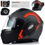 Motorrattakiiver VITO REVERSE FLUO, modulaarkiiver, Pinlock ja Blendiga