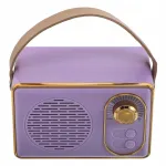 Traadita mini Bluetooth k&otilde;lar bassik&otilde;lariga, retro disain, lilla