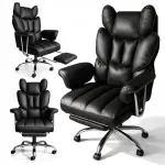 Kontoritool RELAX PRO jalatoega, must eko-nahk KO50CZ