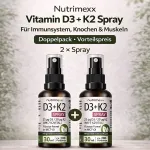 Pihustatav vitamiin D3 + K2 Nutrimexx, 2x30 ml, 1000 IE, 400 annust