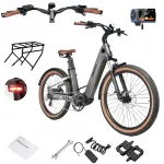 Elektriline jalgratas MIHOGO Air, 1000W, 19,2Ah, kuni 200 km, 40 km/h, 26", rakendusega juhtimine