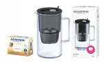 Veefilter kann Aquaphor Glass 2,5 l Maxfor+ H kasseti ja musta v&auml;rvusega