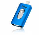 64 GB 3-in-1 USB-m&auml;lupulk: USB 3.0, Lightning, Micro USB OTG, &uuml;hilduv iPhone ja Androidiga