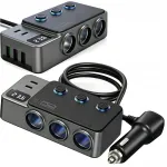 Auto 12V/24V sigaretis&uuml;&uuml;taja pesa jagaja USB C laadijaga, 120W