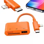 3 in 1 Type C TF kaardilugeja SD kontsentraator adapter arvutile ja telefonile