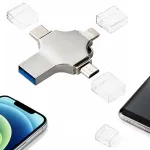 USB m&auml;lupulk 256GB, 4in1: USB, USB-C, Micro USB, Lightning