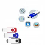 Fesaymi 64GB USB 2.0 m&auml;lupulk p&ouml;&ouml;ratava kaanega, komplekt 3 tk, paelaga