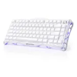 Juhtmevaba mehaaniline klaviatuur GravaStar Mercury K1, valge