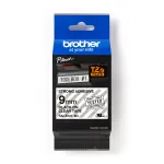 Isekleepuv lint Brother TZE-S121, 9 mm, l&auml;bipaistev musta tekstiga, tugevad liimid