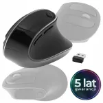Traadita ergonoomiline vertikaalne hiir, must