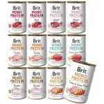 Koerakonservid Brit MONO PROTEIN, erinevad maitsed, 12 x 400 g