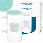 Klaasist kann Wessper D2 BOROSILICATE FF LED 3 l m&uuml;ndi v&auml;rvi filtriga