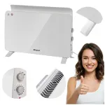 Elektriline konvektor-radiaator 1500W, valge, karastatud klaasiga, p&otilde;randamudel