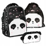 Paso Panda koolikomplekt: seljakott, pinal, pehme m&auml;nguasi, must, t&uuml;drukutele