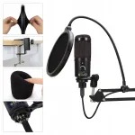 Mikrofon statiivi, USB-ga, pop-filtri ja ST-VOCE-02 mudeliga Gelid VOCE