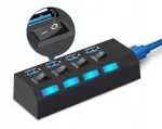 USB jagaja HUB ACTIVE, 4 &uuml;hendust, eraldi sissel&uuml;lituse nupuga