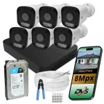 V&auml;ljas IP kaamerate komplekt 8Mp 4K DVS 1TB PoE, 6 tk, anal&uuml;&uuml;tikaga