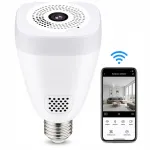 E27 WiFi lambipirni kaamera 3MP 360&deg; kalasilm liikumise tuvastusega