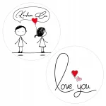 Kleebiste komplekt lilledega "Love You", 24 tk