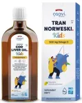Osavi Norwegian Tran Kids kalamaksa&otilde;li lastele, 500 mg Omega-3, sidrunimaitseline, 250 ml