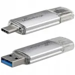 USB m&auml;lupulk 64 GB, USB-C ja USB-A, &uuml;hilduv Androidi ja iPhone'iga, metallist korpus