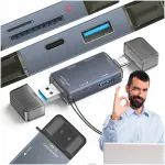 SD TF MicroSD USB-C USB 3.0 aktiivne 6-in-1 adapter kaardilugeja