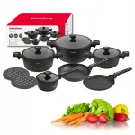 KLAUSBERG KB-7966 pottide komplekt, 12-osaline, marmorkattega, sobib induktsioon- ja gaasipliidile